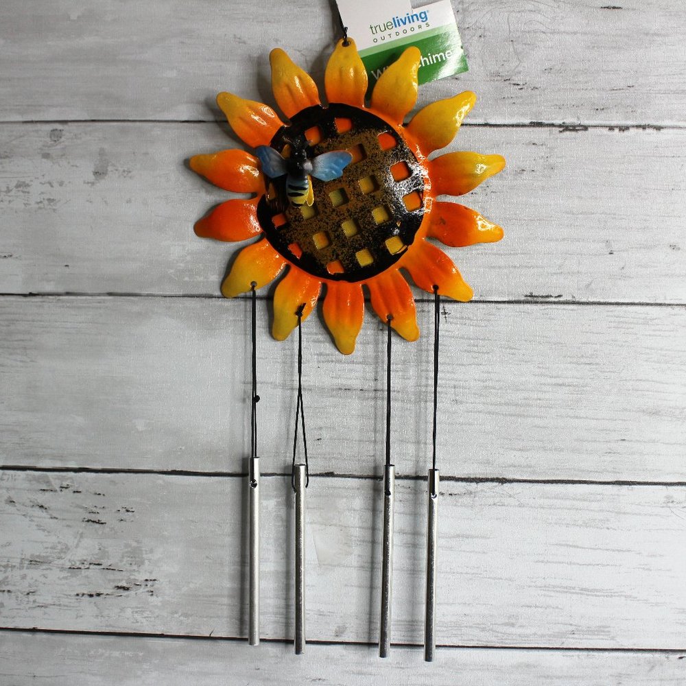 NEW Metal Wind Chime Noise Maker Garden Patio Outdoor Yard Sunflower